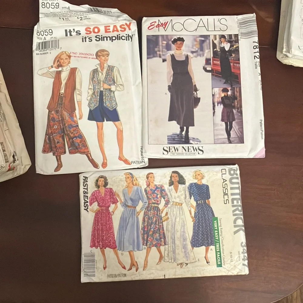 Lot of 14 Vintage Women's Sewing Patterns 1980s 90s unsearched